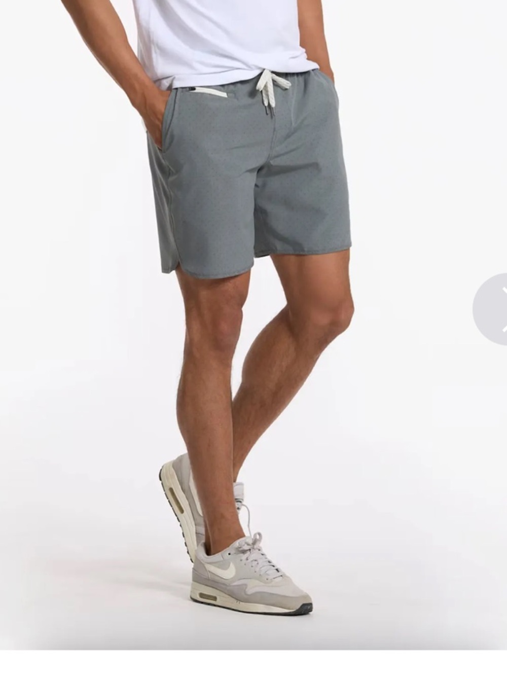 Vuori Men's Banks Short Grey Green L Dusty Pine Micro Dot